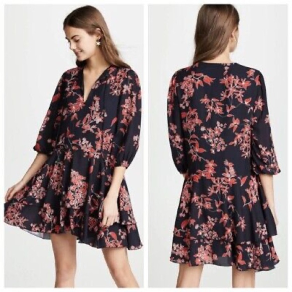 Alice + Olivia Moore Blouson Sleeve Dress (D6) View 3